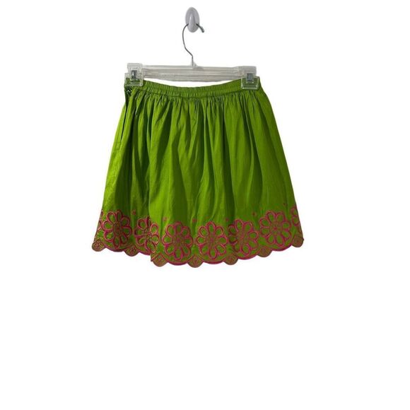 Lilly Pulitzer 100% silk green & pink girls short skirt side zipper size 8. #21- - Picture 2 of 8